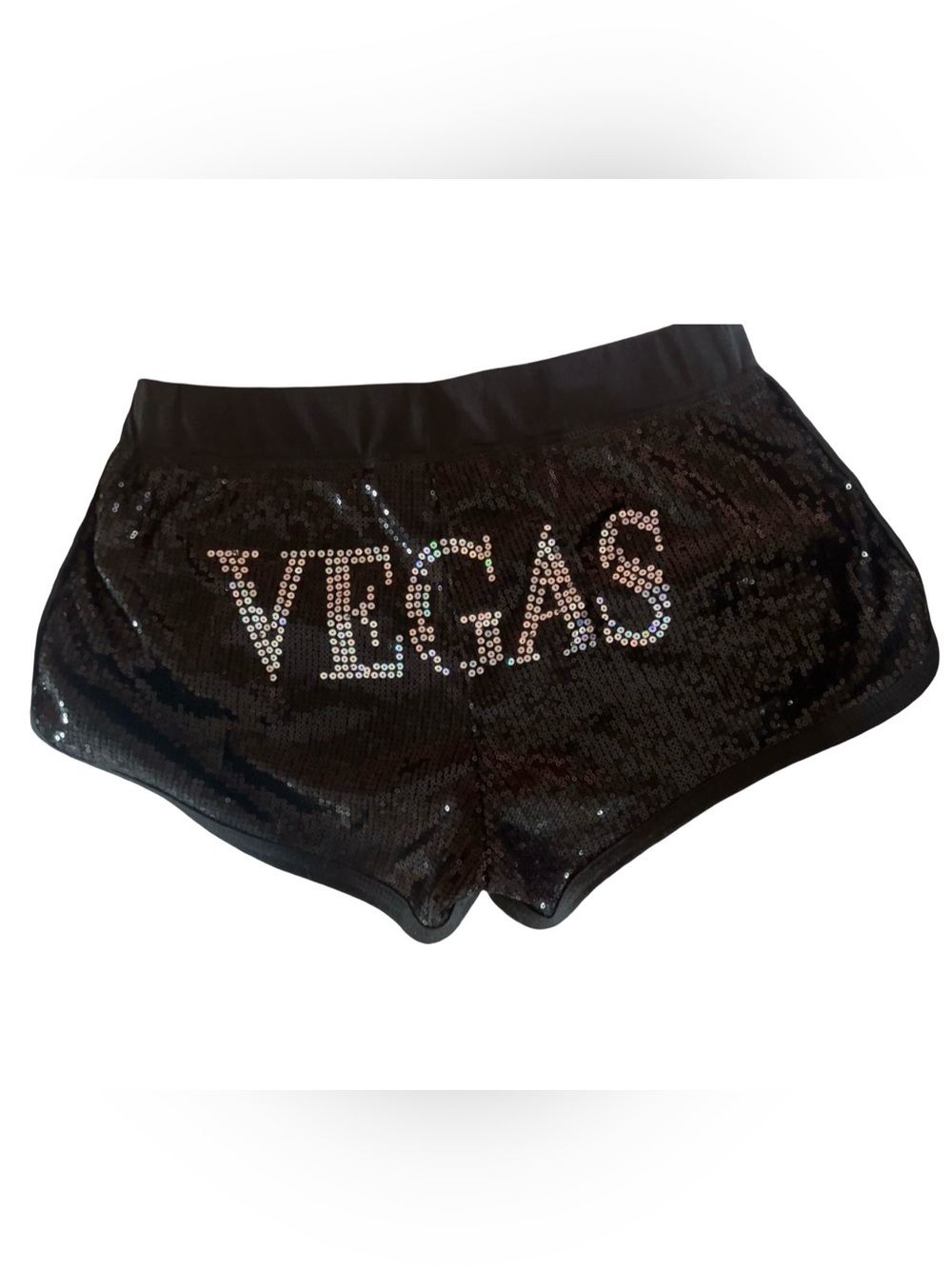 The Strip Las Vegas Black Sequin VEGAS Shorts Size Medium